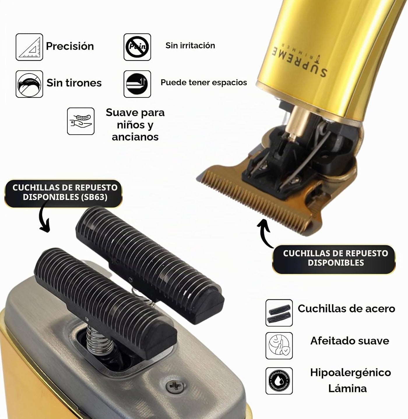 Supreme Trimmer Recortadora T-Shaper 2 en 1 y Afeitadora de Lámina...