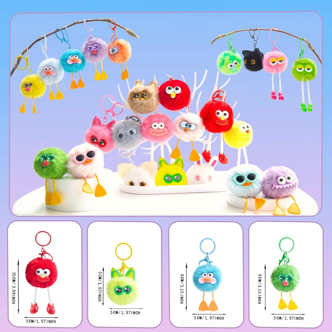OMyFav 24 llaveros para niños, rellenos de huevos de Pascua para ni...
