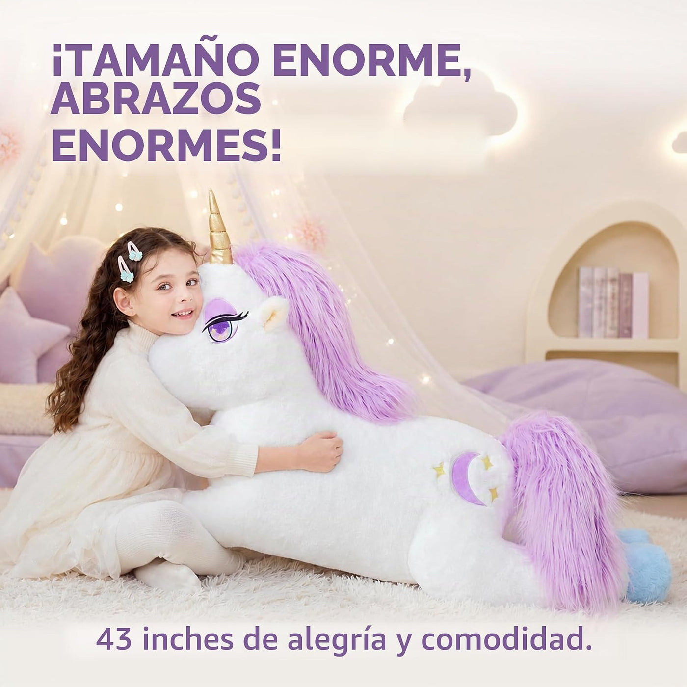 IKASA Animal de peluche gigante de unicornio suave, juguetes grande...
