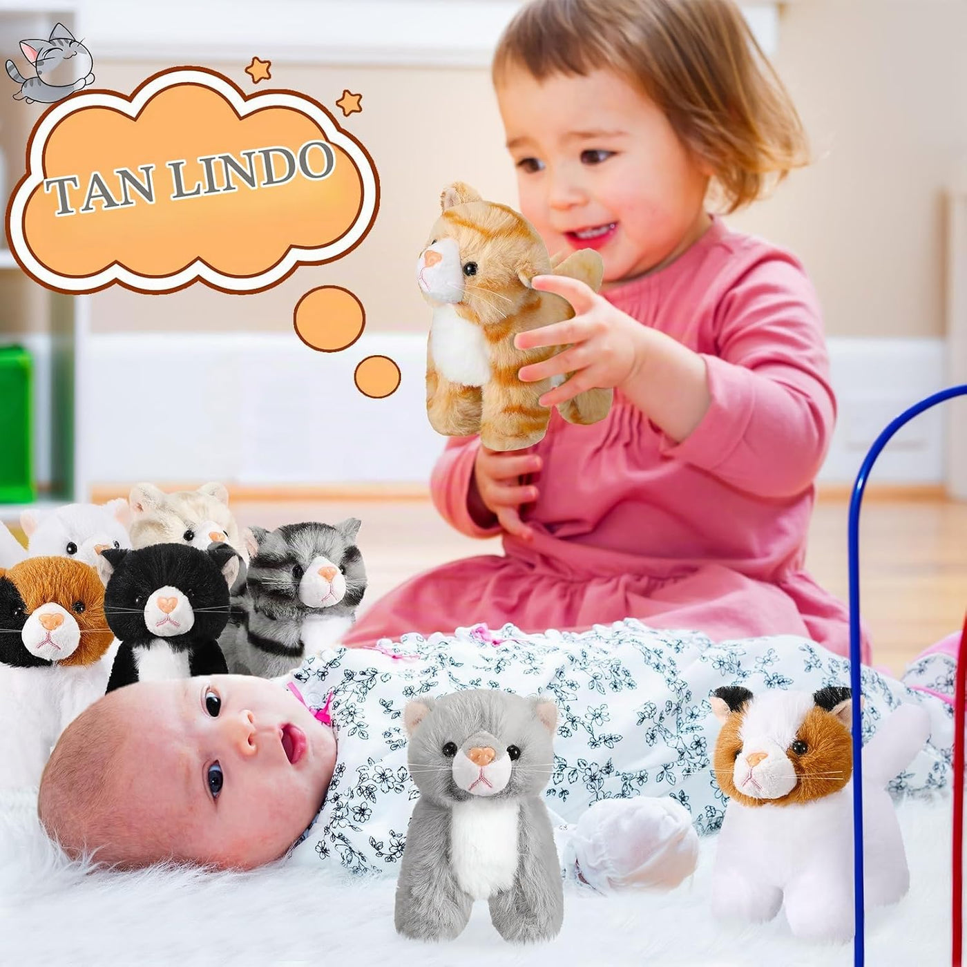 Sumind 8 piezas de animales de peluche de gato a granel de 5 pulgad...