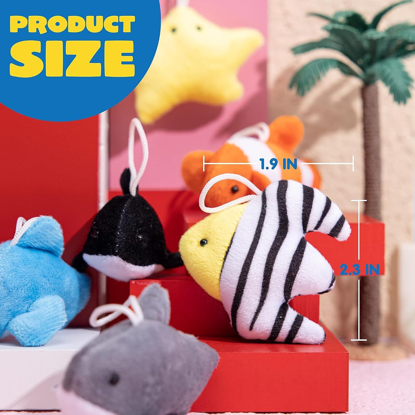 JOYIN 24 piezas de juguetes de peluche de animales marinos mini (24...