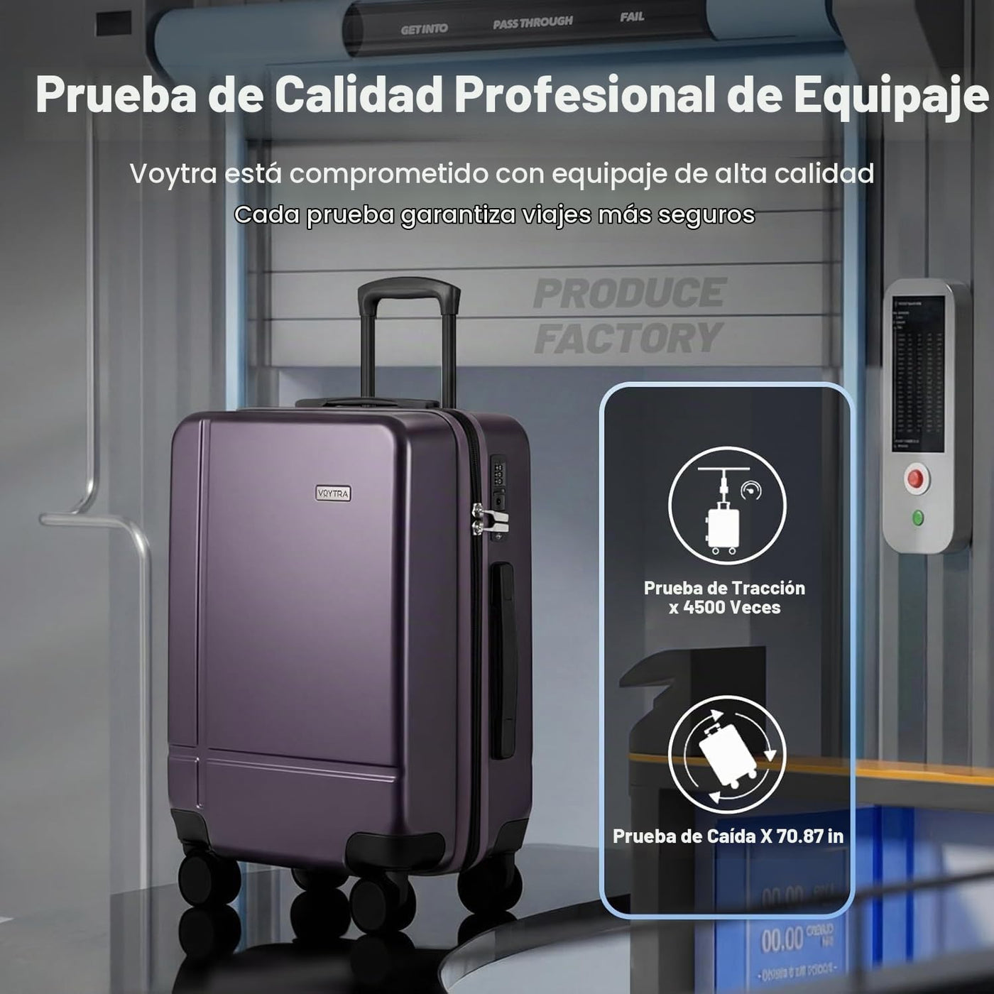 Voytra Juego de 2 equipajes, maleta de mano y comprobada con bloque...
