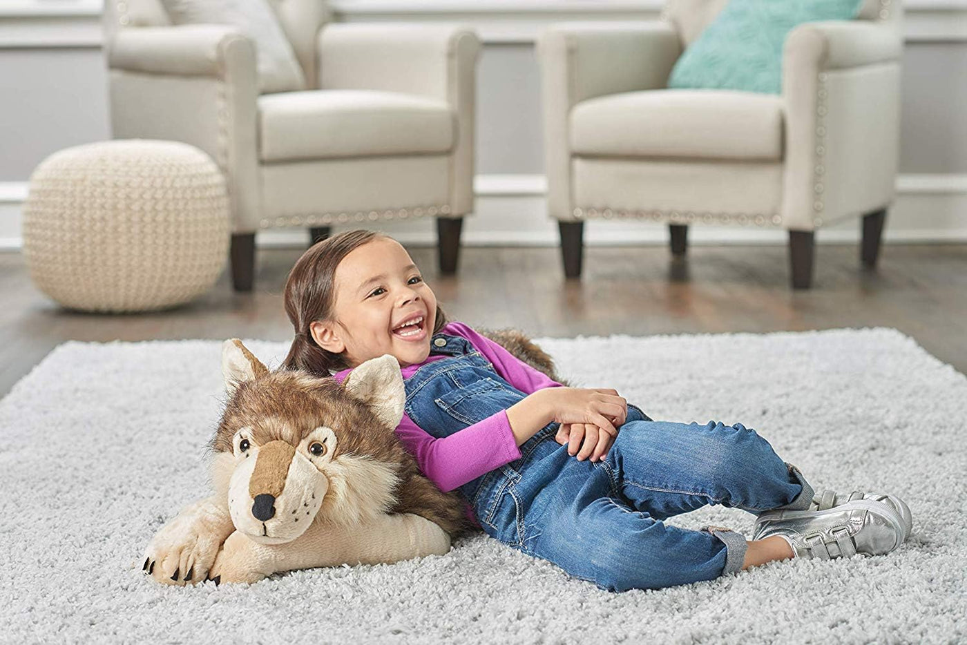 Wild Republic - Peluche de lobo jumbo, animal gigante de peluche, j...