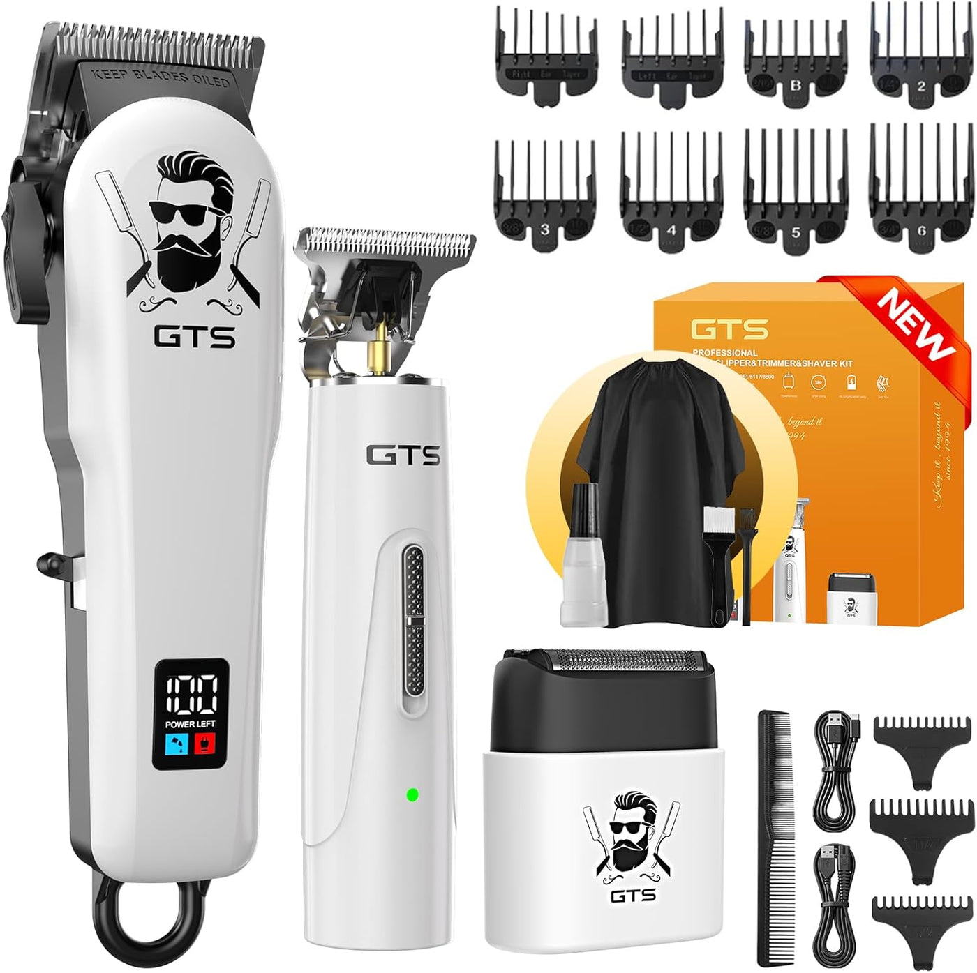GTS PRO Cortadora de pelo para hombre, kit profesional de corte de...