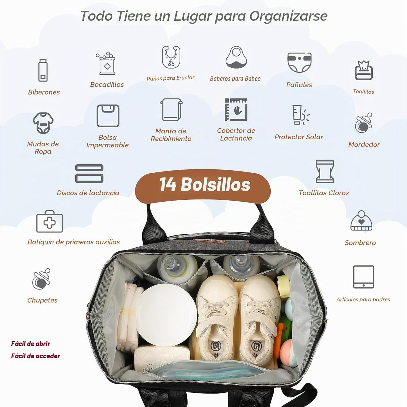 SUPROMOMI Mochila para pañales: bolsa de bebé grande para niños y n...