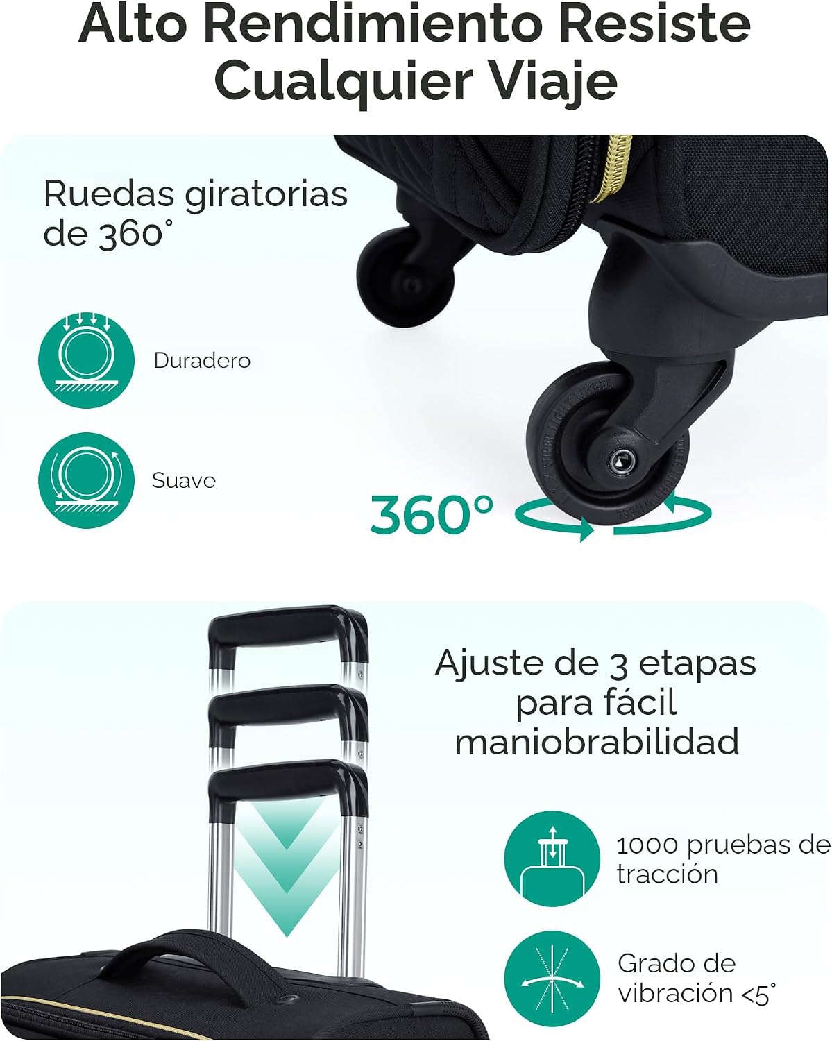 BAGSMART equipaje de mano giratorio expandible de 20 pulgadas, apro...
