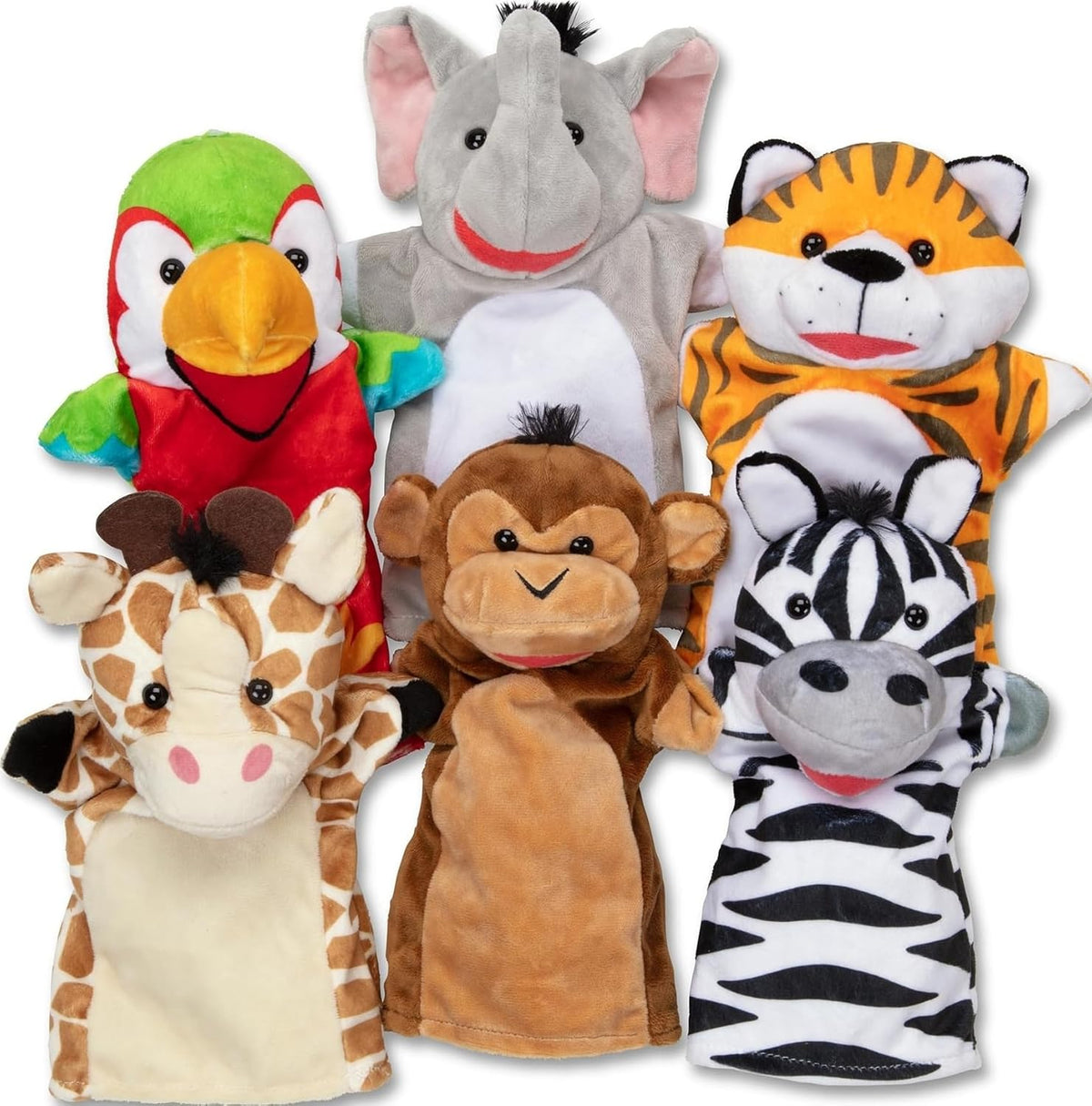 Melissa & Doug Safari Buddies - Marionetas de mano, juego de 6...