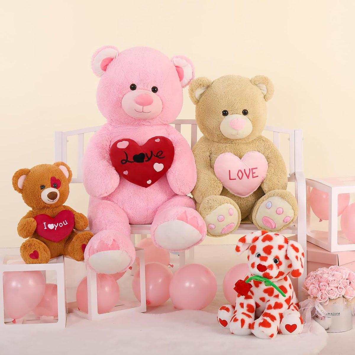 MaoGoLan Oso de peluche rosa grande de 51 pulgadas, regalos de San...