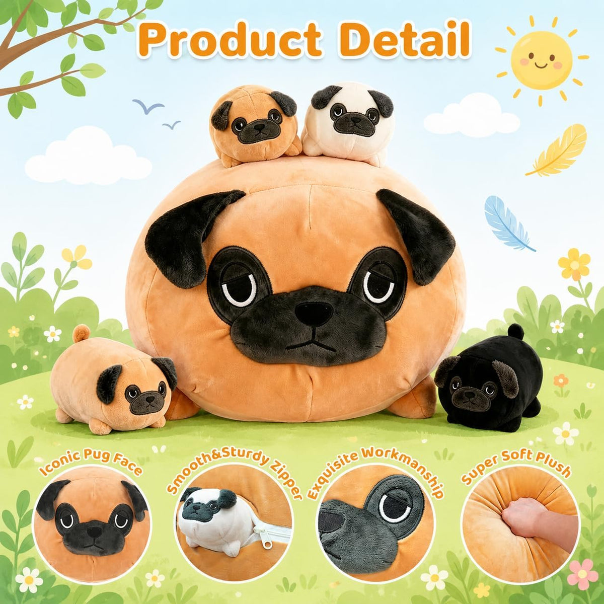 MMguai Peluche Suave de Bulldog Lindo Bulldog Francés Animales de P...