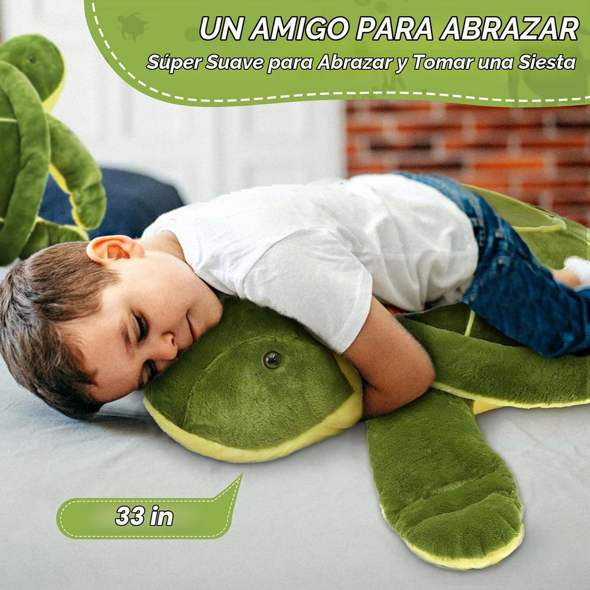 MorisMos Animal de peluche de tortuga gigante de 33 pulgadas, tortu...