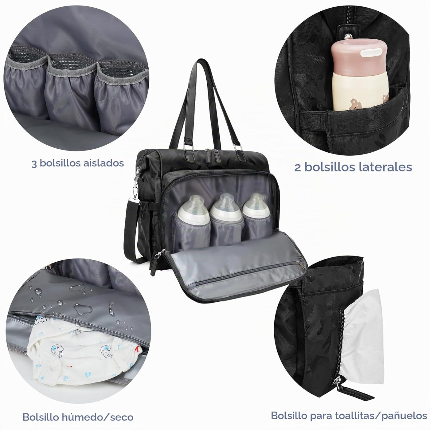 Pripher Mochila convertible 4 en 1 para papá, mochila de pañales co...