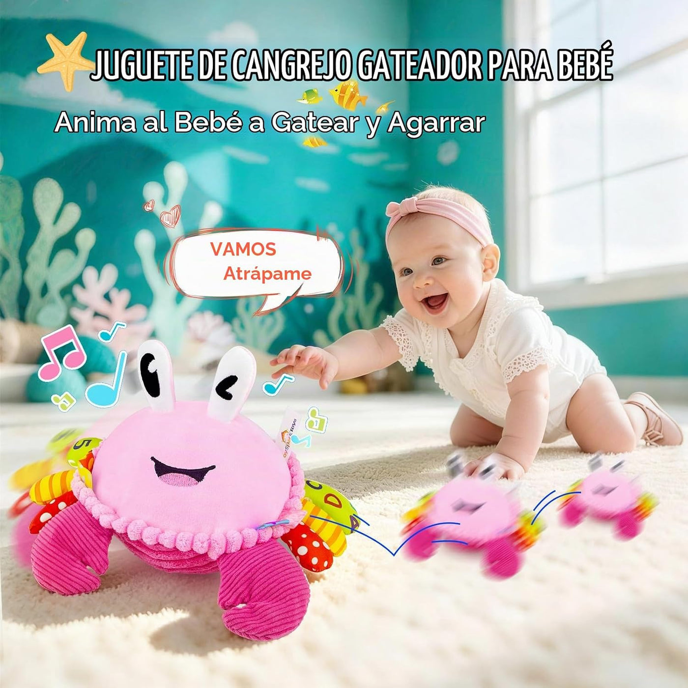 Juguetes para bebés para niñas de 1 año, juguete interactivo para b...