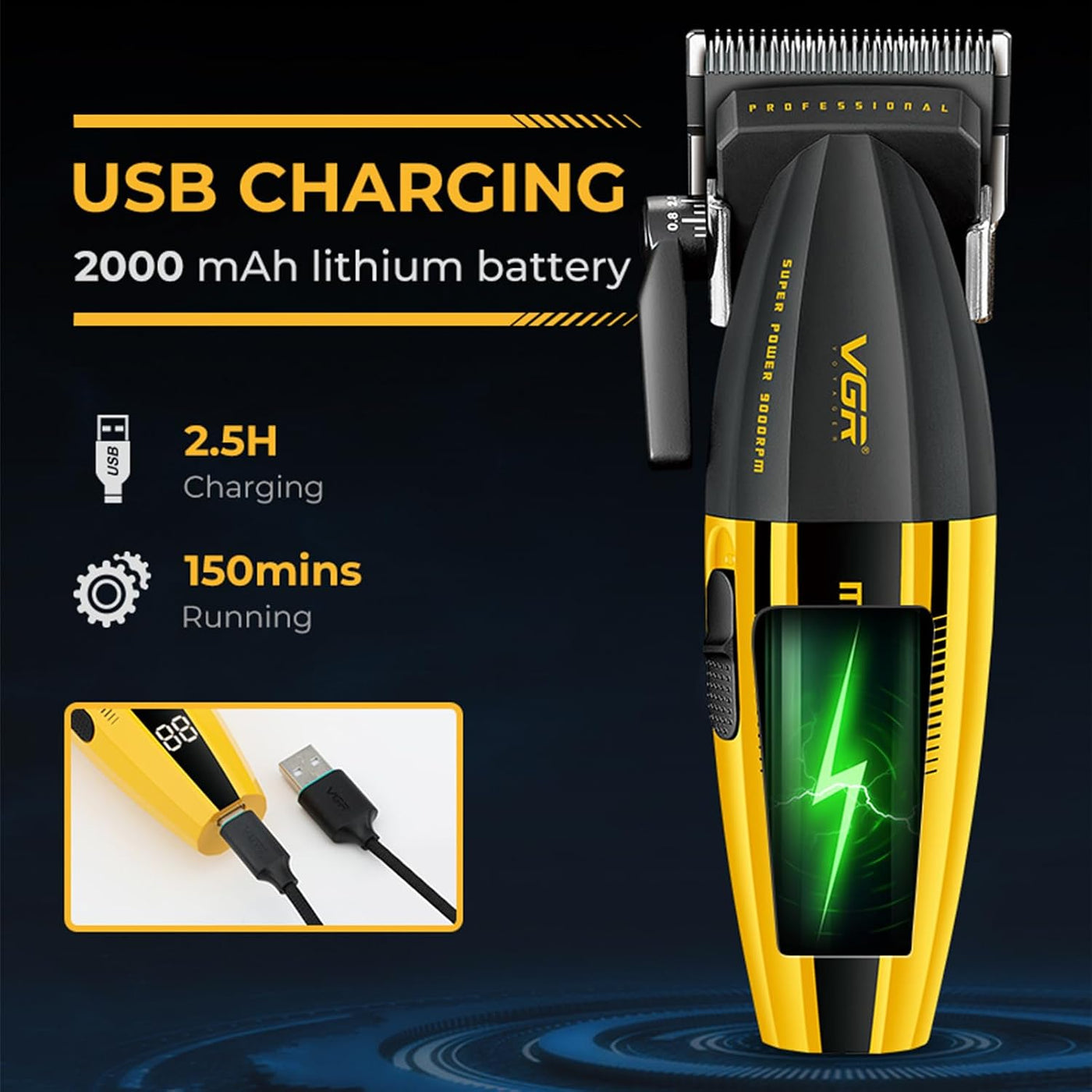 VGR 285 Fresh Fade Cortapelos para Hombres, Cortauñas Profesionales...