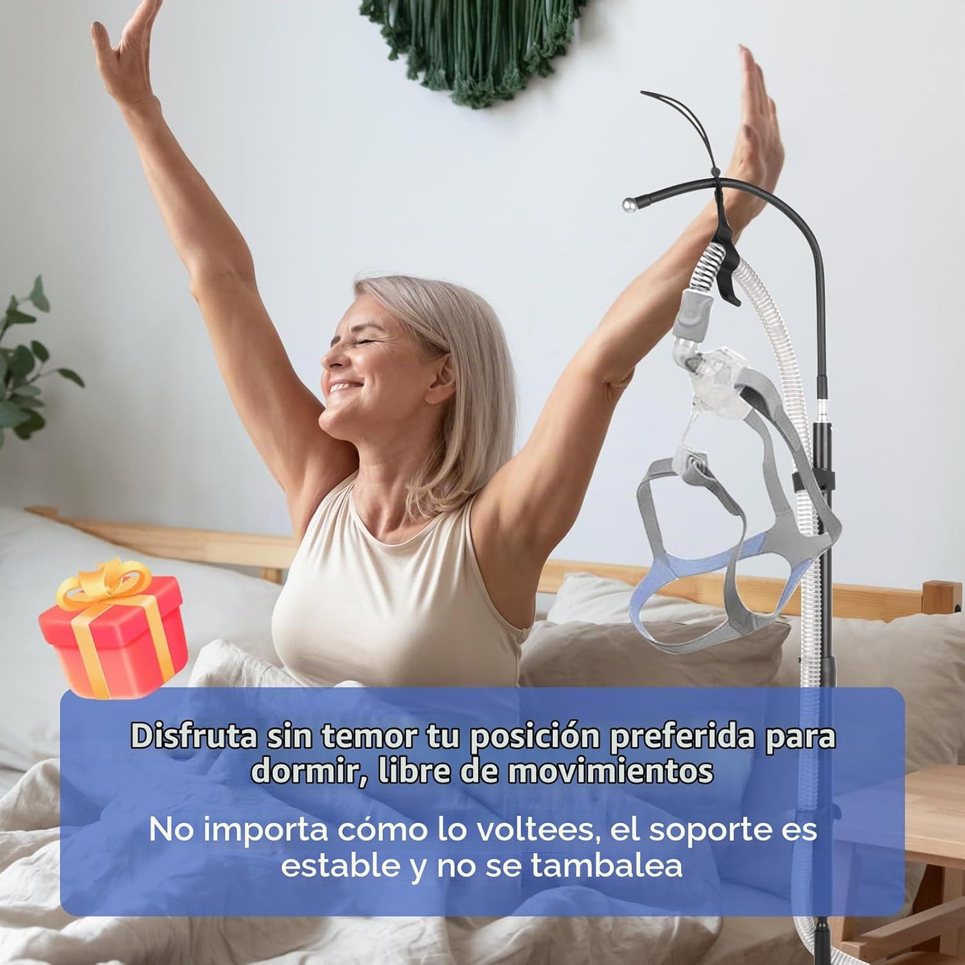 IKSTAR Soporte de manguera CPAP para cama \u2013 Base antideslizant...