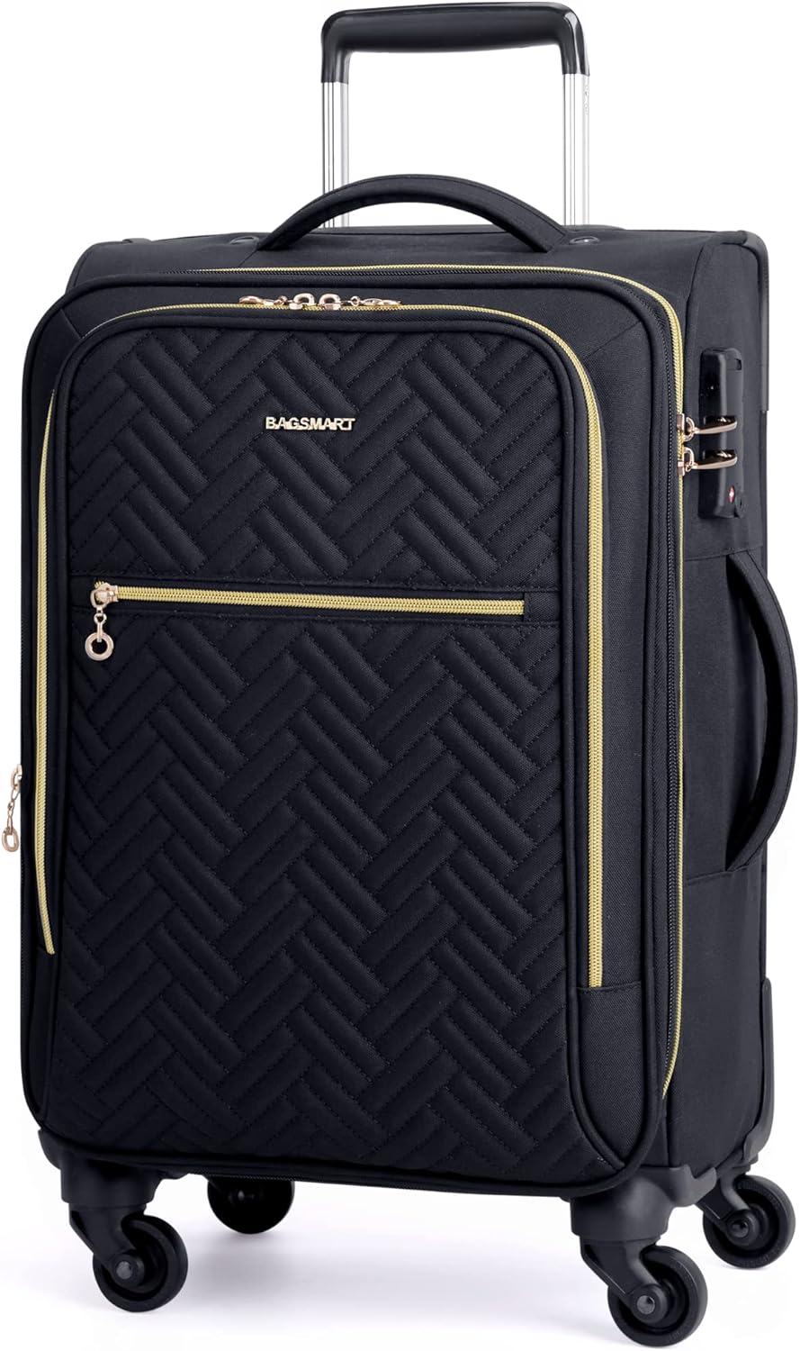 BAGSMART equipaje de mano giratorio expandible de 20 pulgadas, apro...