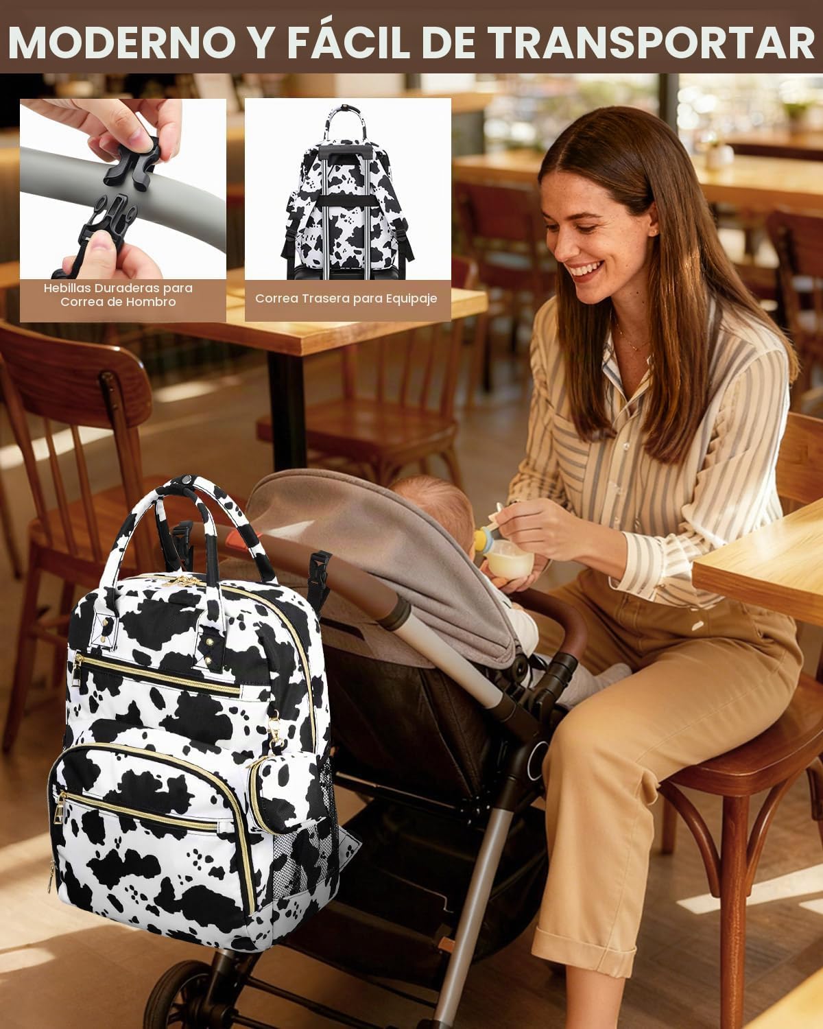 Mochila para Pañales Pritent, Bolso de Pañales para Bebés con Estuc...