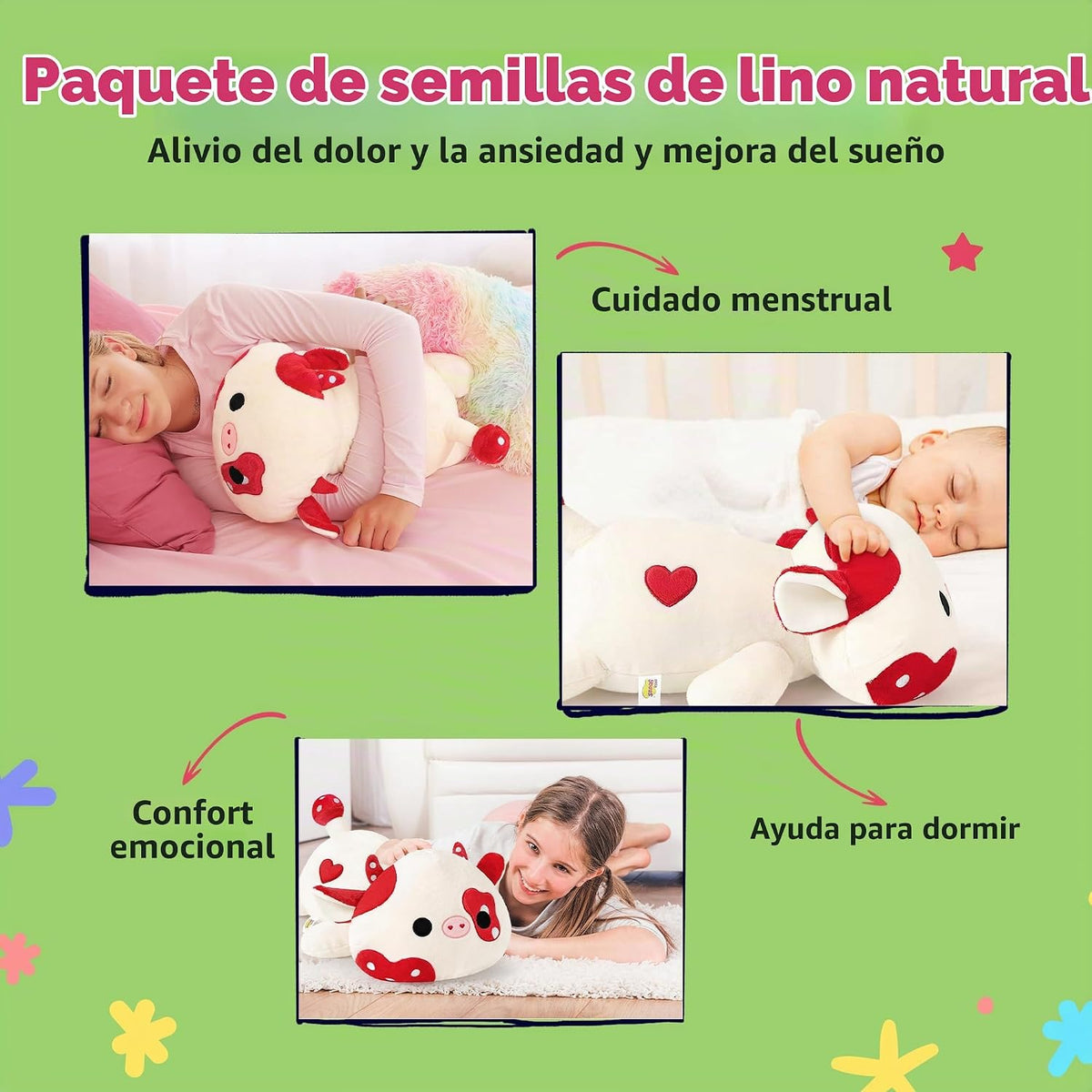 Onsoyours Animales de peluche originales de vaca hongo ponderados y...