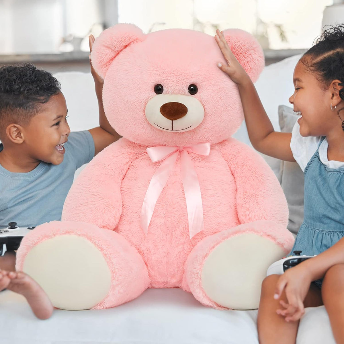 Tezituor Oso de peluche rosa, oso de peluche grande de 40 pulgadas,...