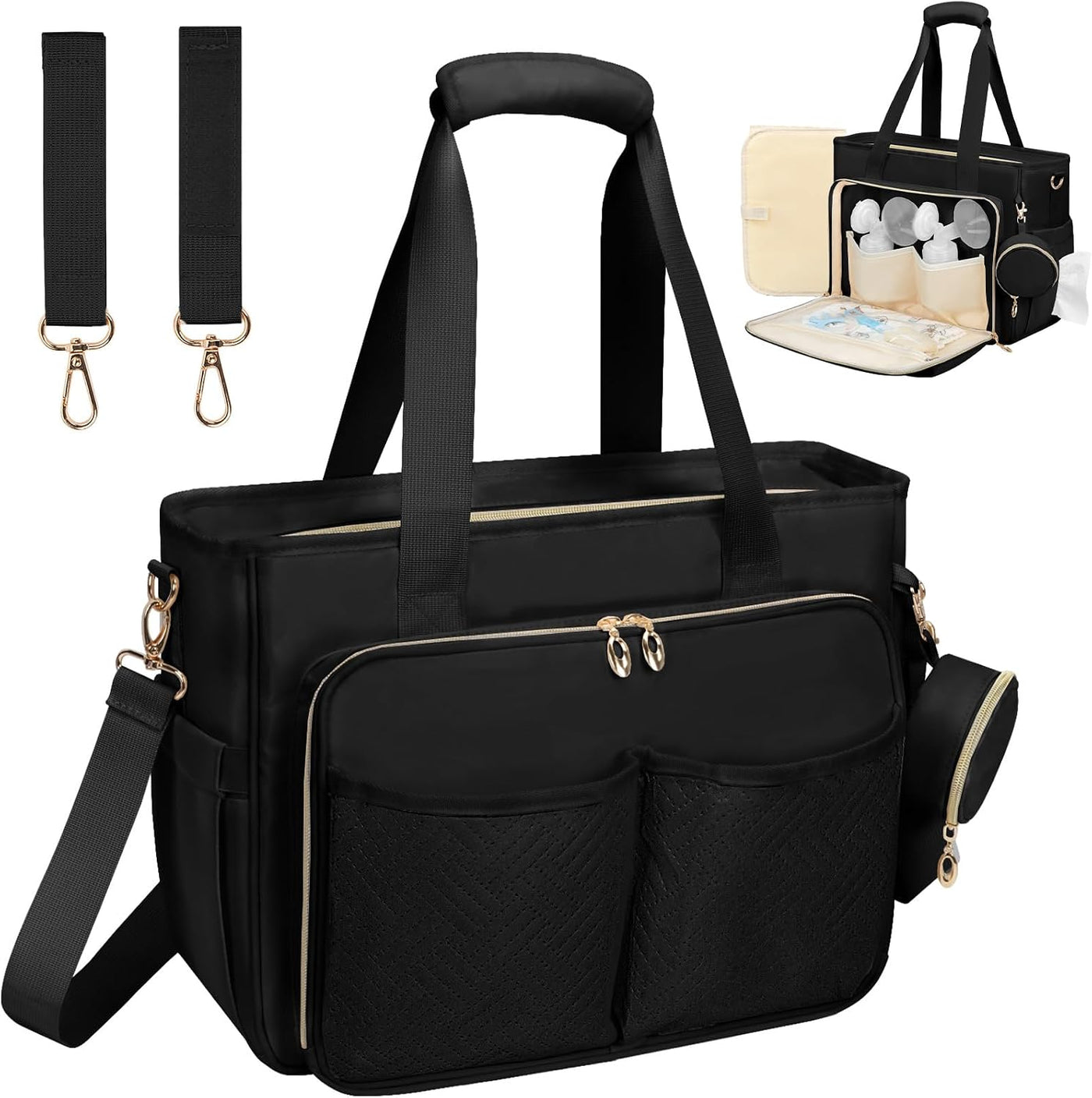 GDNasist Bolsa de pañales, bolsa de pañales de viaje de gran capaci...