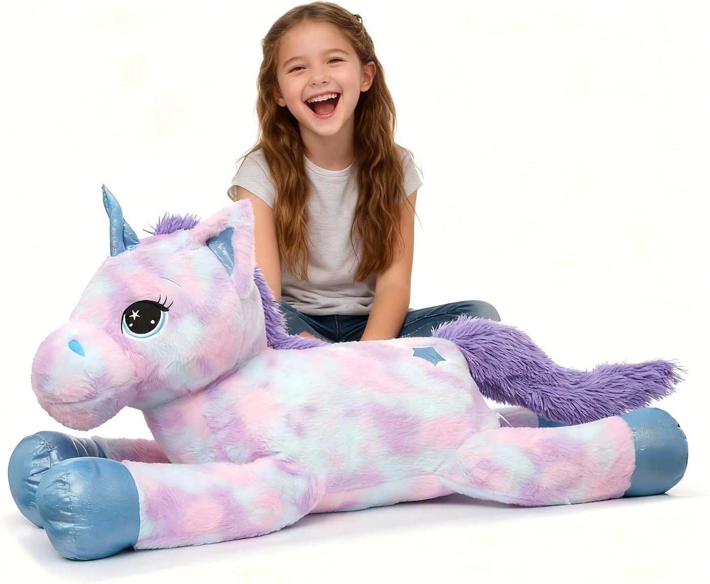 LELELONG Juguetes Gigantes de Animales de Unicornio de Peluche para...
