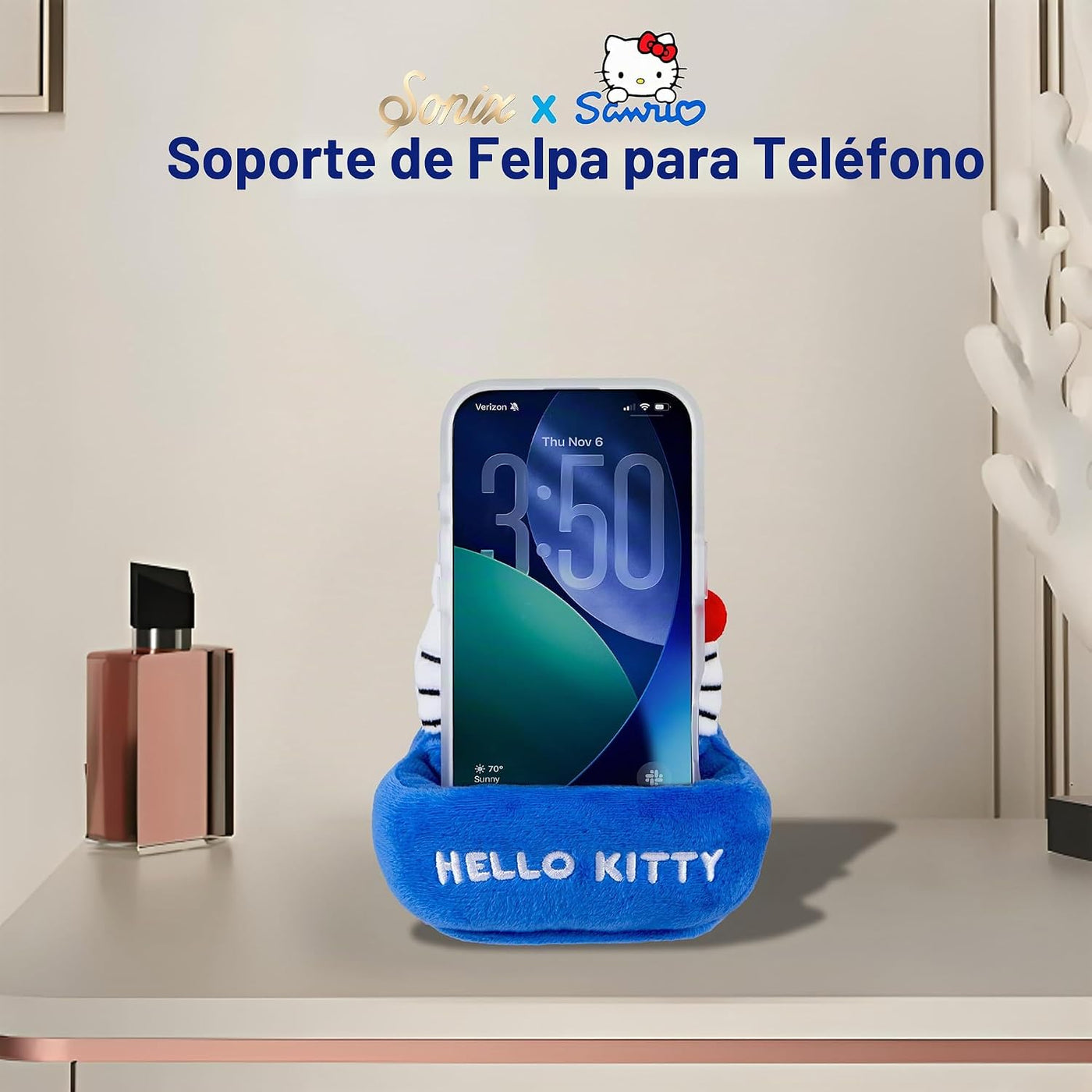 Sonix x Sanrio - Soporte de felpa para teléfono con diseño de Hello...