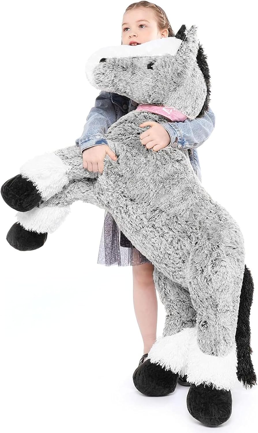 Tezituor Almohadón de cuerpo de pony de peluche gigante de 47 pulga...