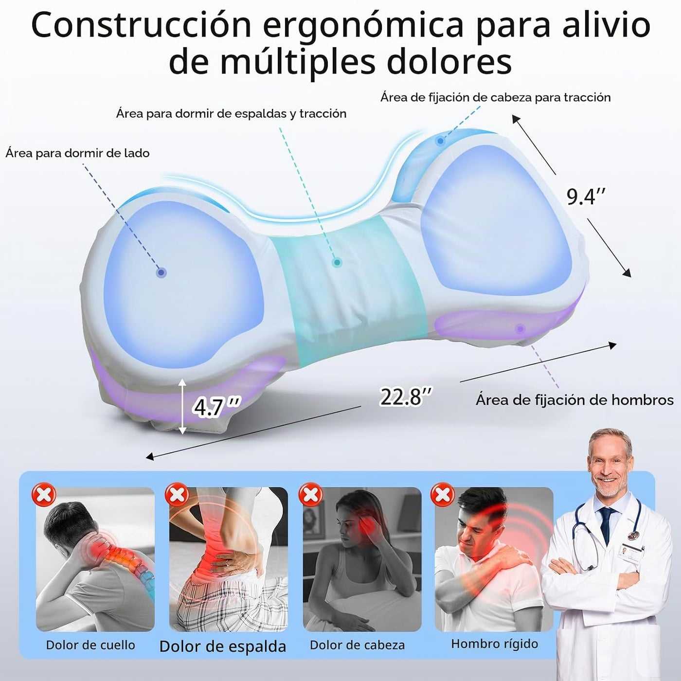 Mixiniso Almohadas cervicales para el cuello para aliviar la tensió...