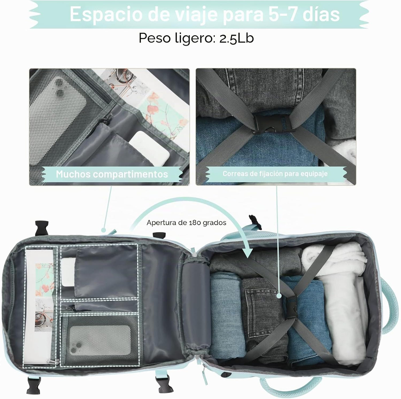 Hanples - Mochila de viaje para mujeres y hombres, mochila grande d...