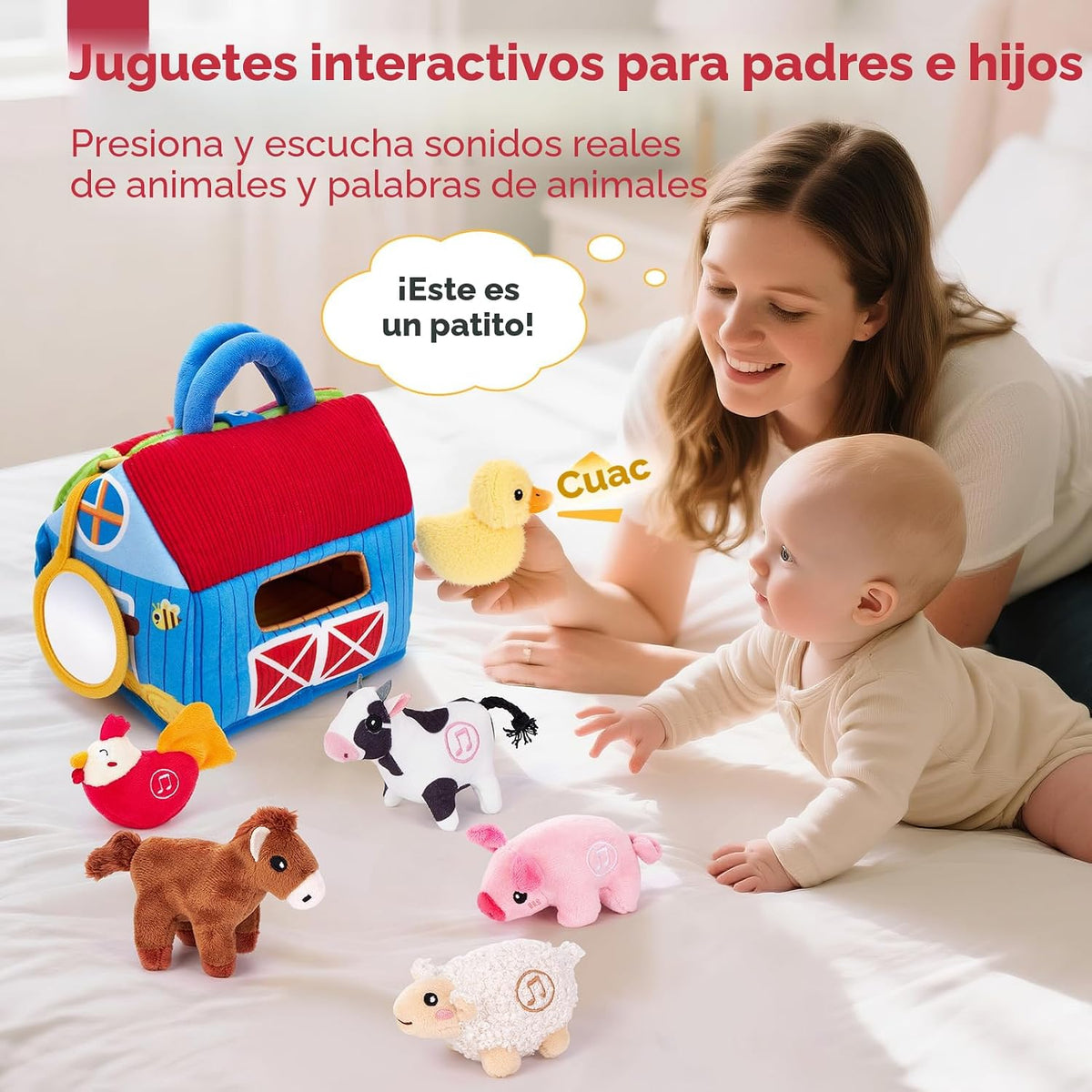 hahaland Juguetes para bebés de 6 a 12 meses, animales de granja so...