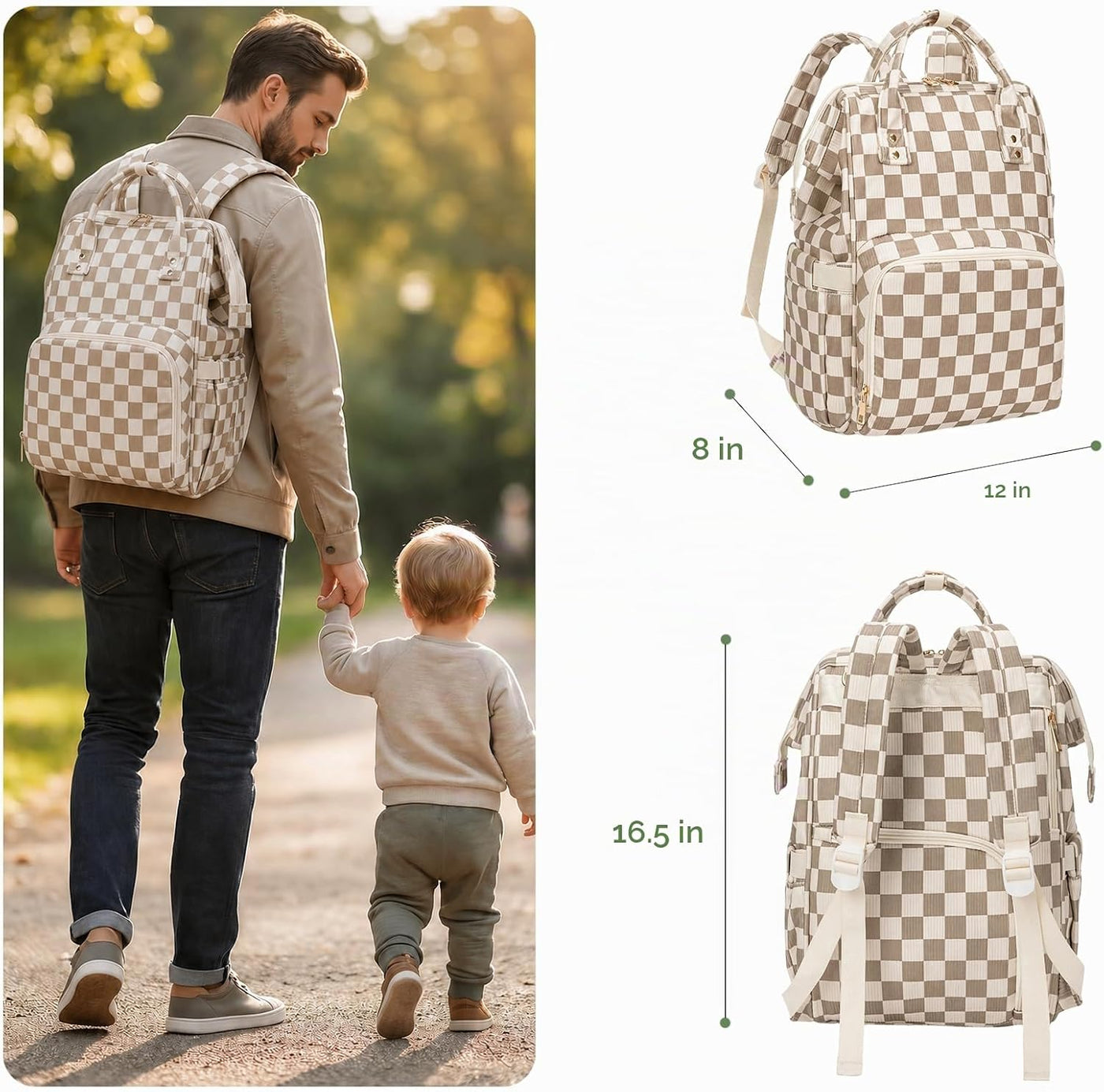 Mochila para pañales para mamá, bolsa de viaje de gran capacidad pa...