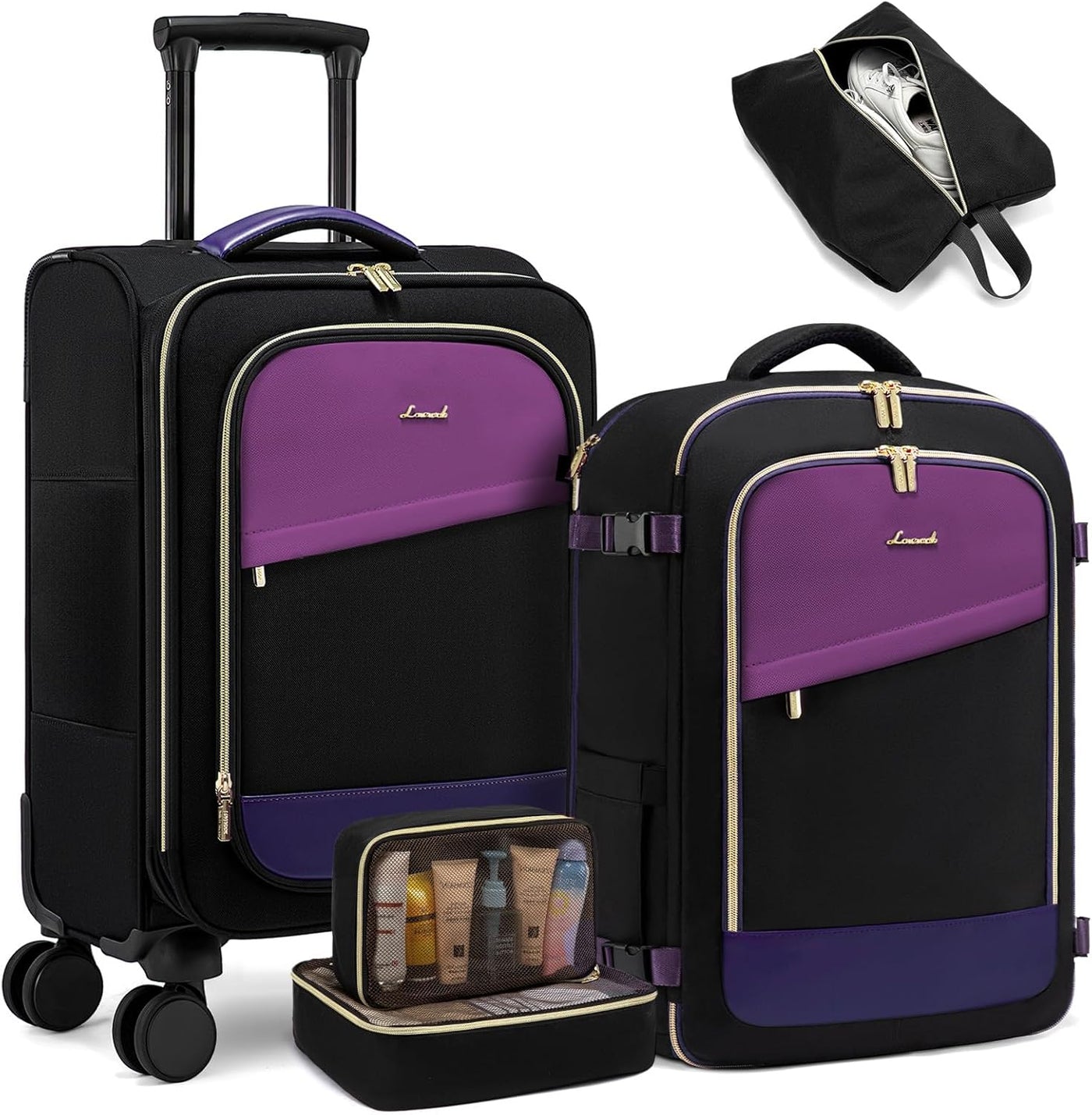 LOVEVOOK Equipaje de mano 22x14x9 pulgadas Aprobado por aerolíneas...