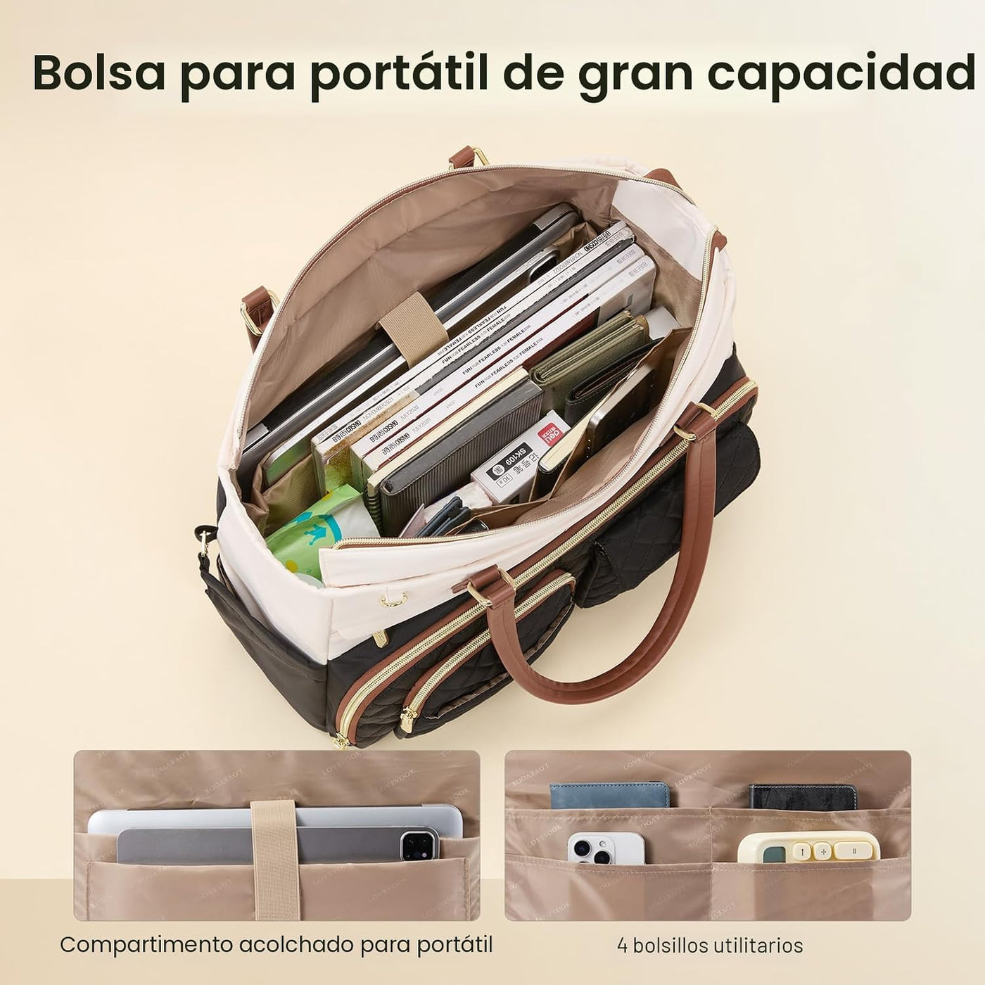 LOVEVOOK Bolsa de mano para profesora para mujer, bolsa para comput...