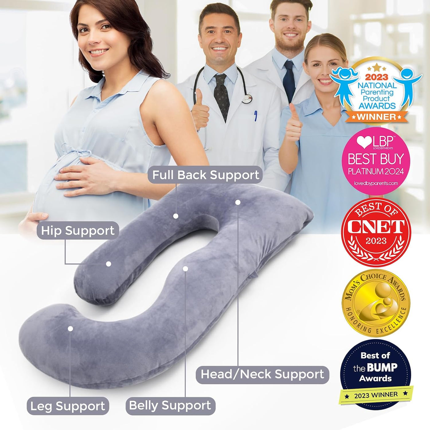 Momcozy Almohada de embarazo para dormir - Almohada de maternidad d...