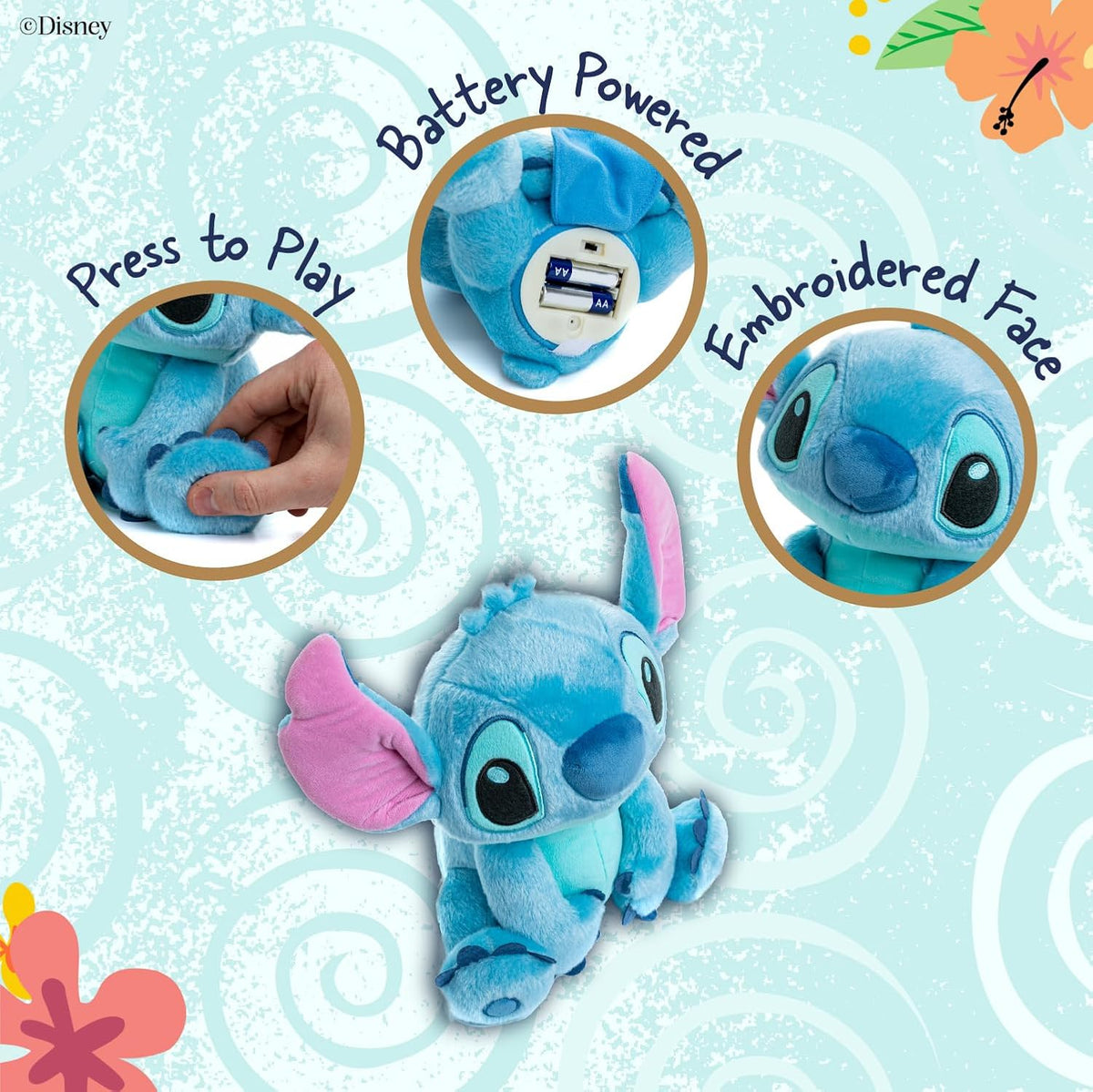KIDS PREFERRED Disney Stitch de Risa y Gira Gira Juguete de Peluche...
