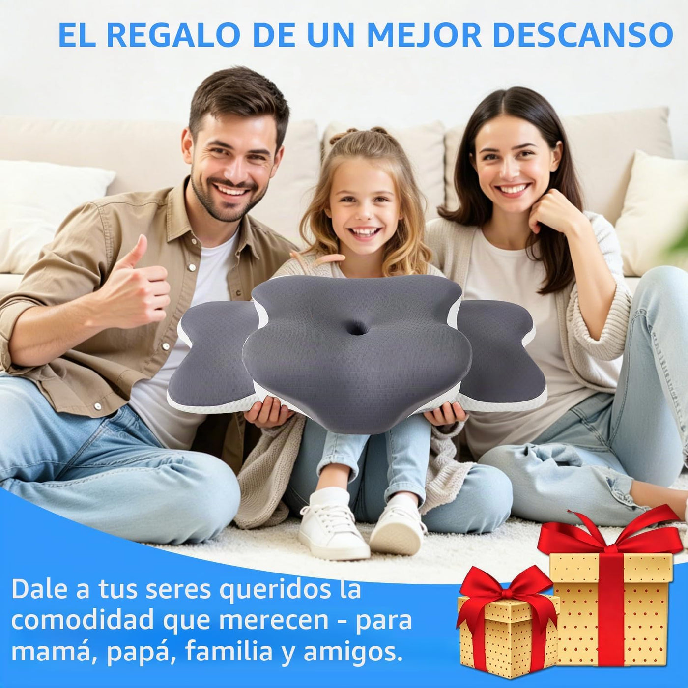 Almohada cervical para aliviar el dolor de cuello y dormir de lado...