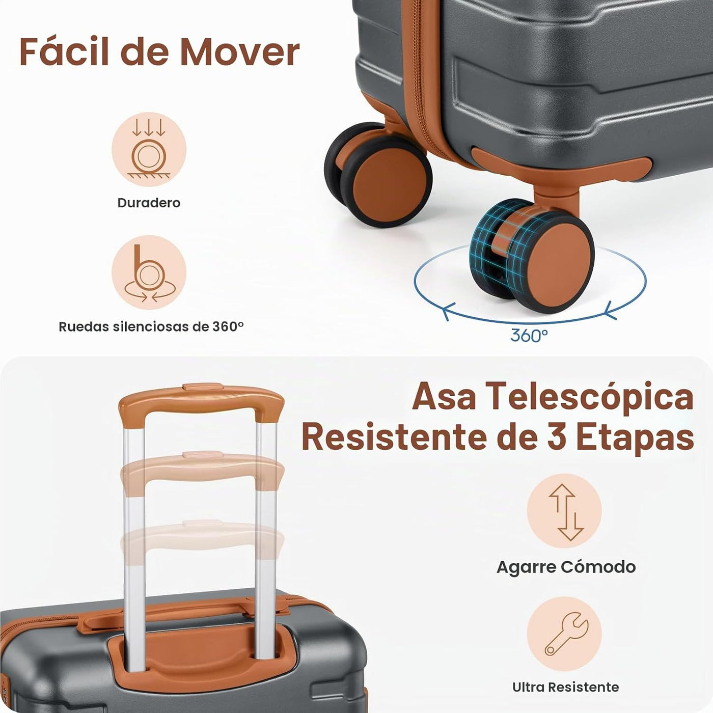 MIUSSE MAX Juego de equipaje de 3 piezas con mochila, equipaje de m...