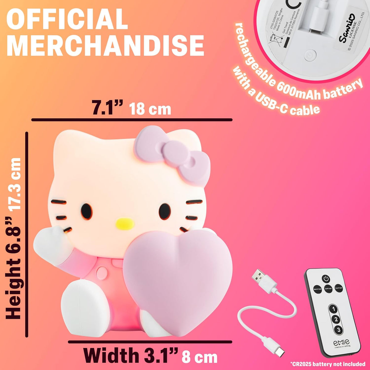 Get Trend Hello Kitty Sanrio - Luz nocturna de silicona para niñas,...