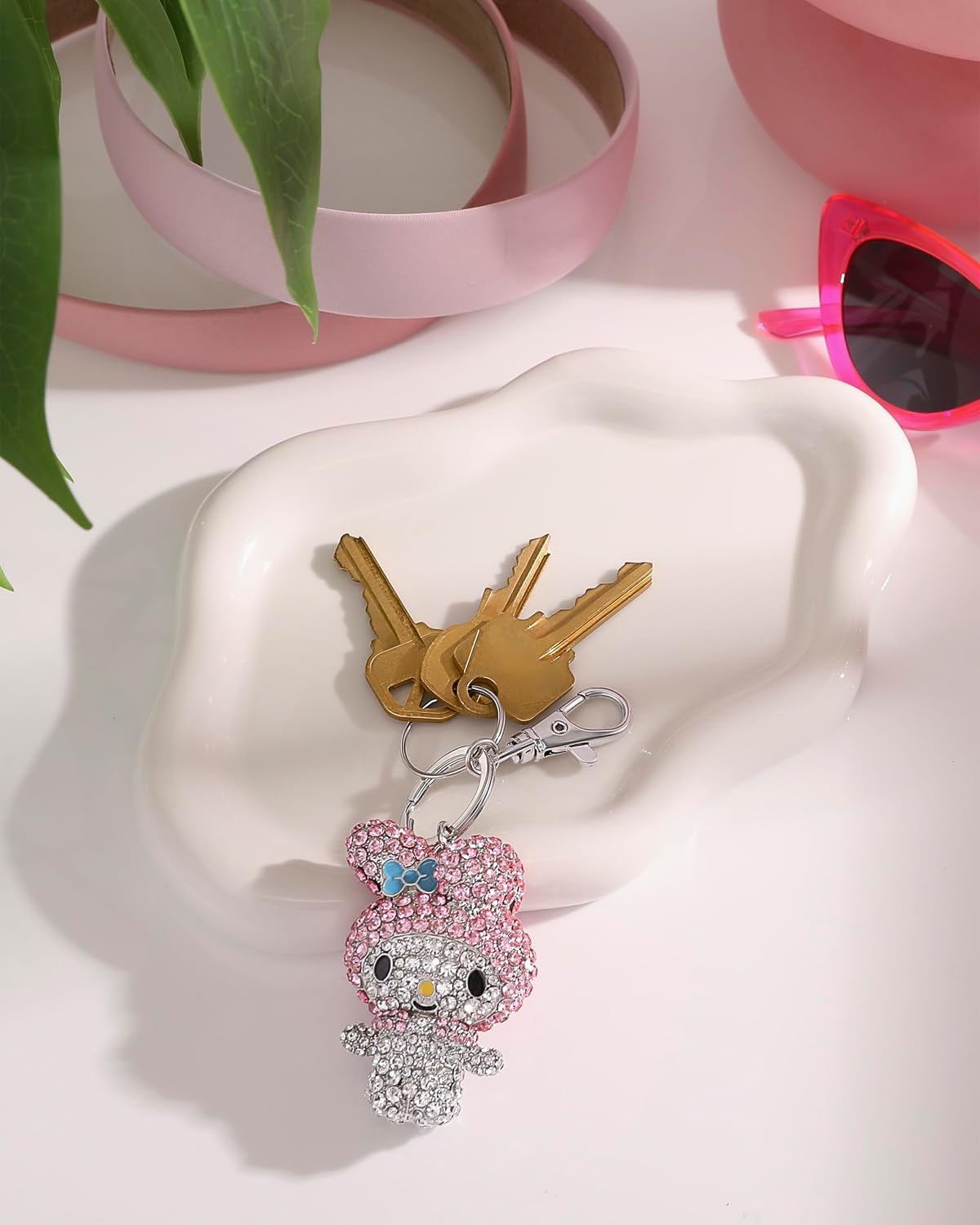 SALLY ROSE Colgante de bolsa de Hello Kitty con clip de langosta de...