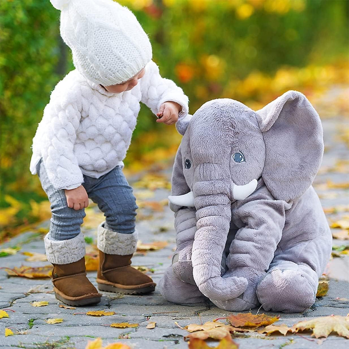 BOOJALOO Animales de peluche gigantes, elefante, peluche de 24 pulg...