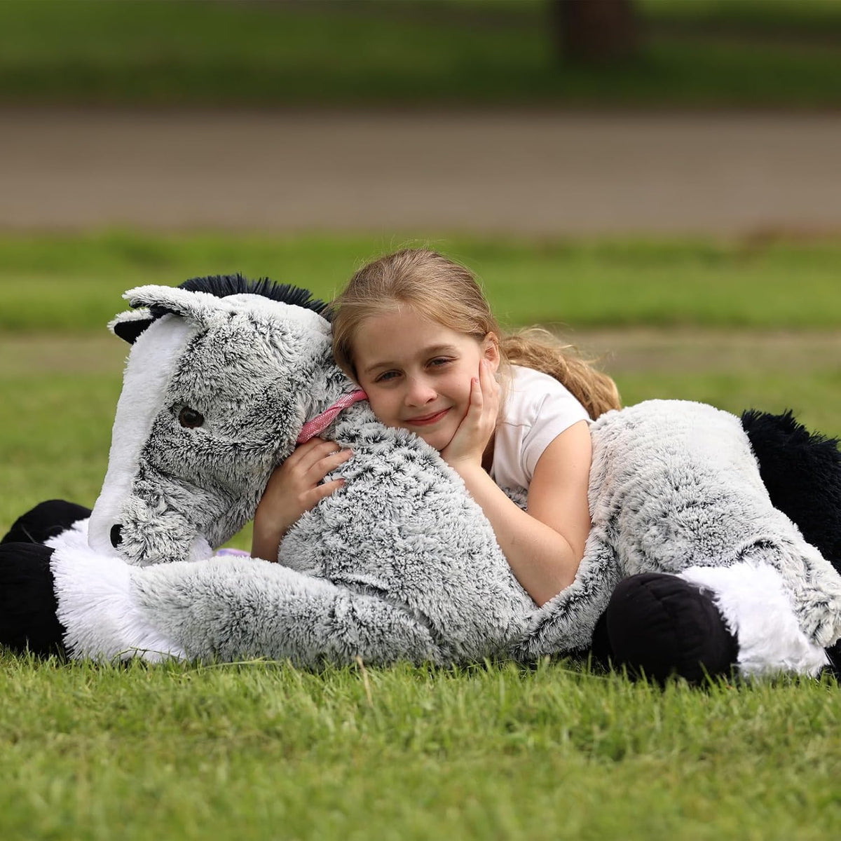 Tezituor Almohadón de cuerpo de pony de peluche gigante de 47 pulga...