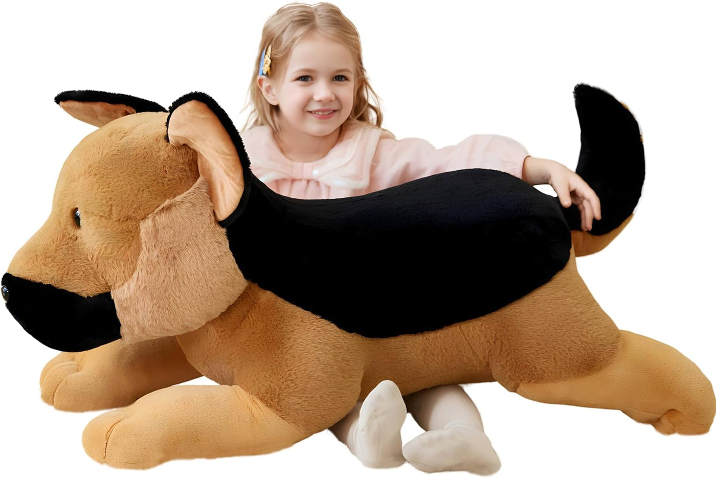 IKASA Perro pastor alemán gigante de 30 pulgadas, suave, sin cremal...