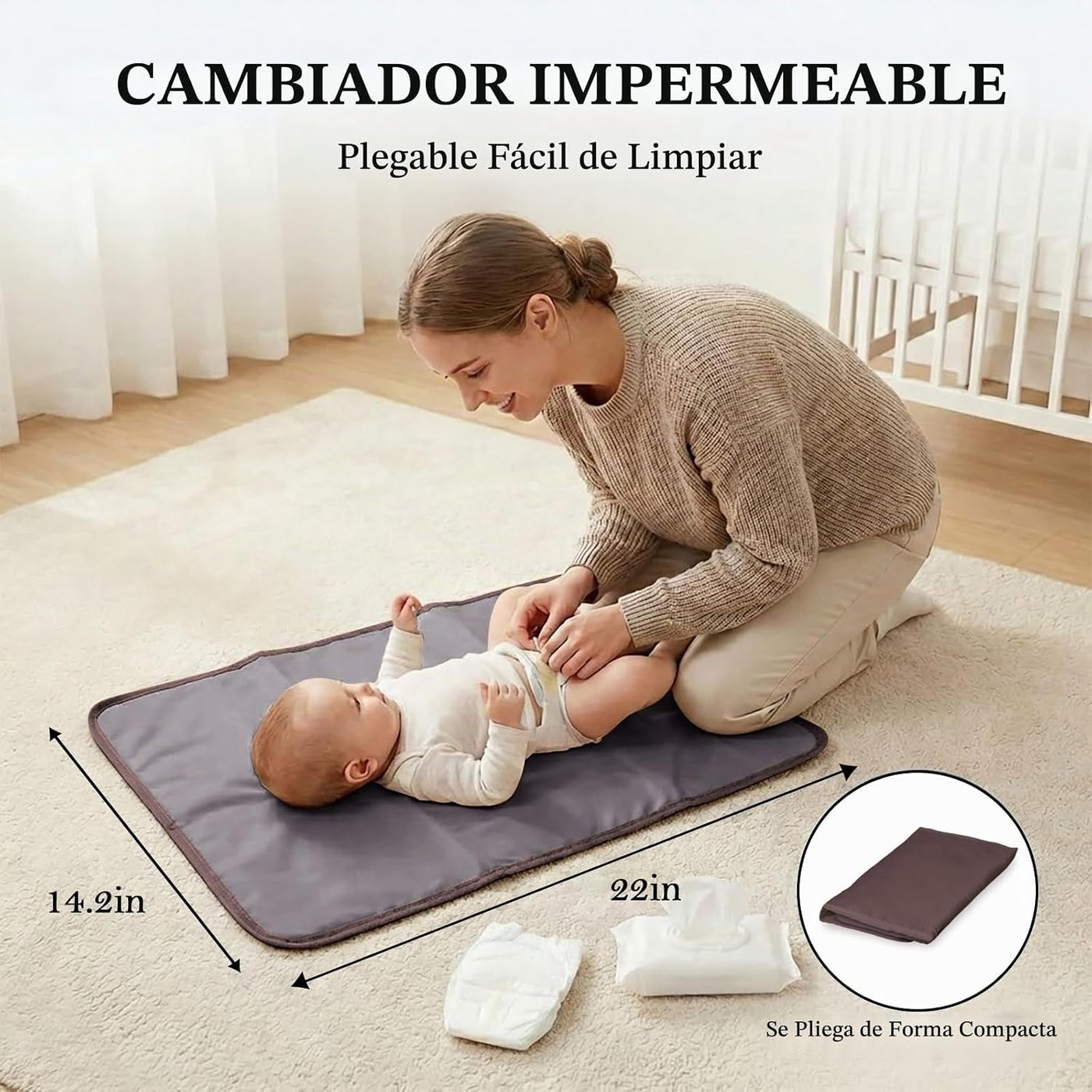 MOMINSIDE Bolsa de mano con lazo para mujer, bolsa de pañales para...