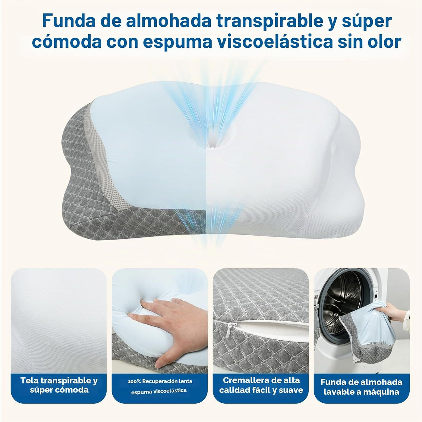 WXLPWXLP Almohada ergonómica de mariposa para el cuello, almohada d...