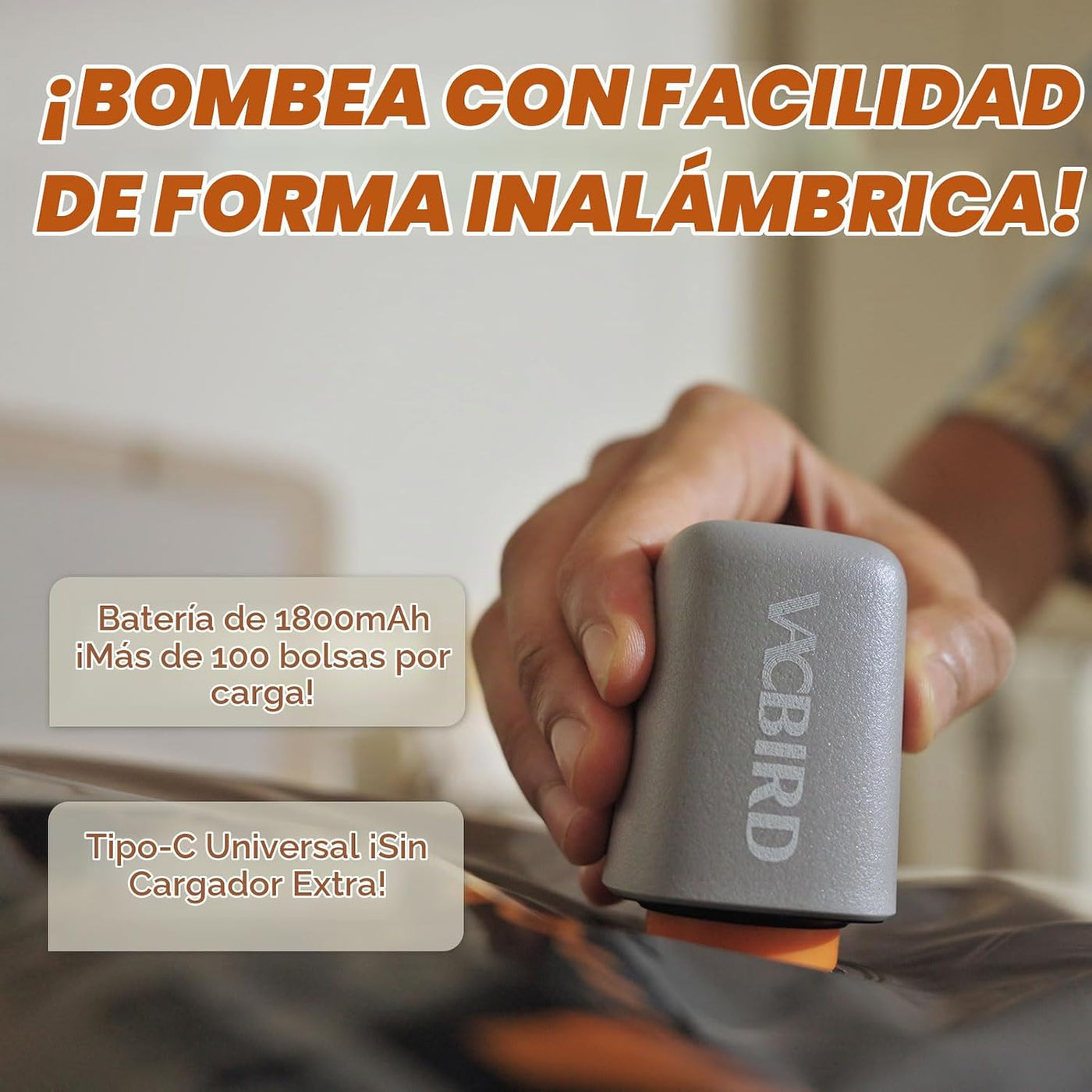 Juego de bolsas de almacenamiento de viaje con bomba inalámbrica re...
