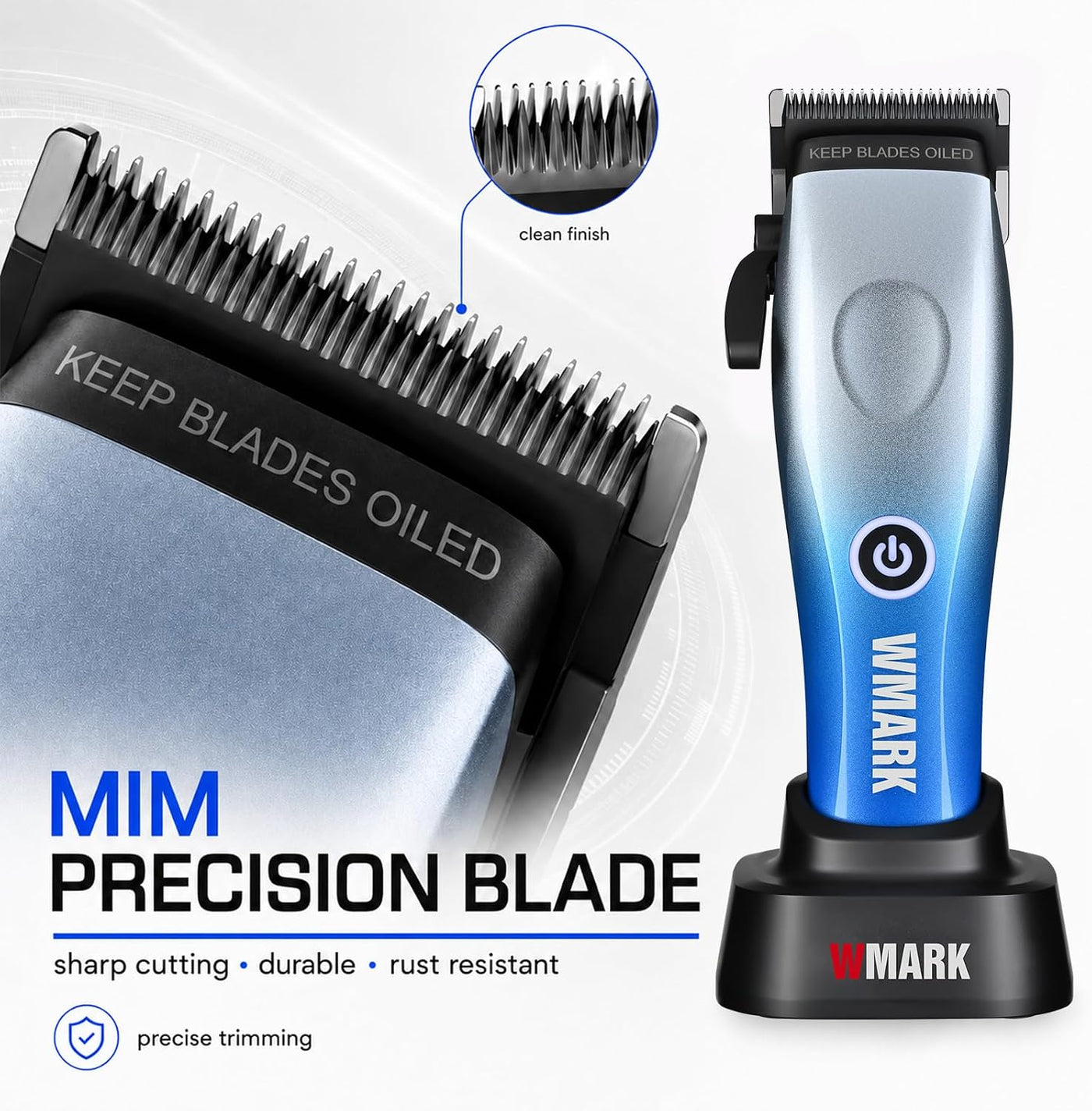 WMARK Cortapelos para hombre Profesional Inalámbrico Barber Clipper...