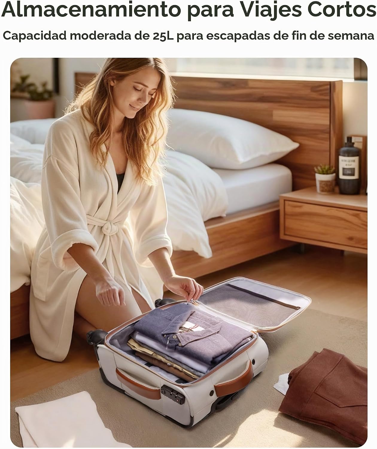 BAGSMART - Maleta de mano para debajo del asiento de 16 pulgadas, c...