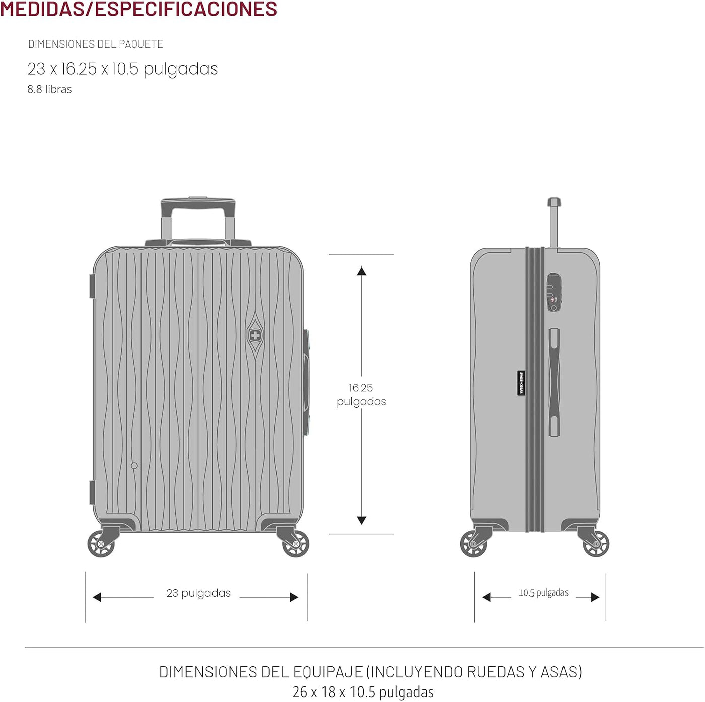 SWISSGEAR 7272 Energie - Maleta rígida expandible con ruedas girato...