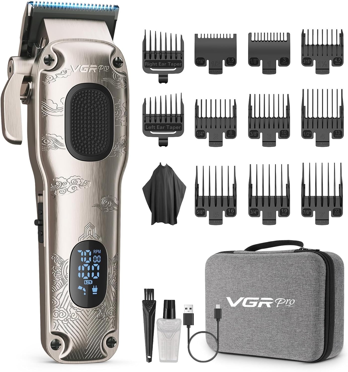 VGRPRO Cortapelos para hombres profesionales, inalámbricas y con ca...