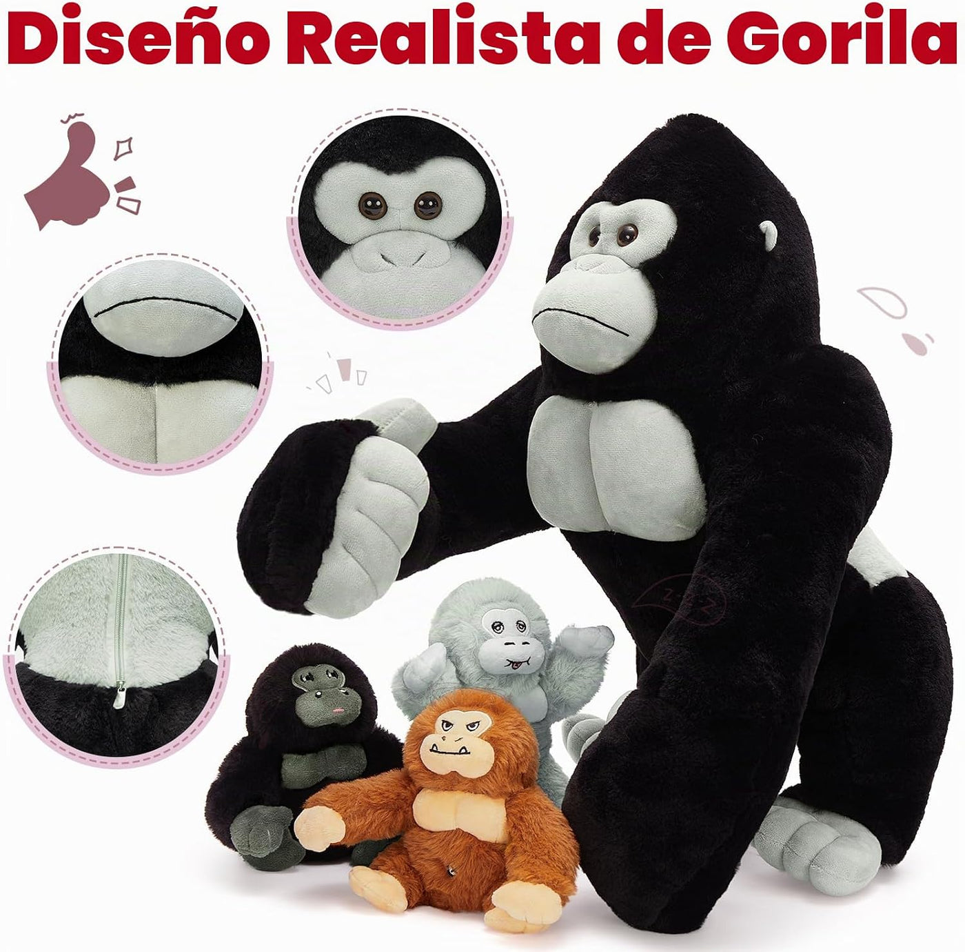 MaoGoLan Animales de Peluche Gorila Gigante - Gorila de Peluche Gra...