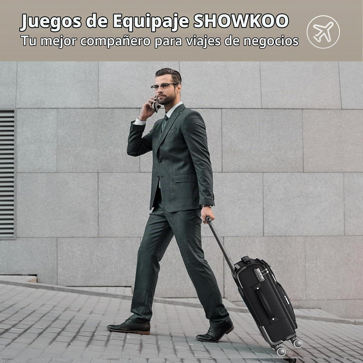 SHOWKOO - Juegos de 3 maletas blandas, expandibles, ligeras y durad...